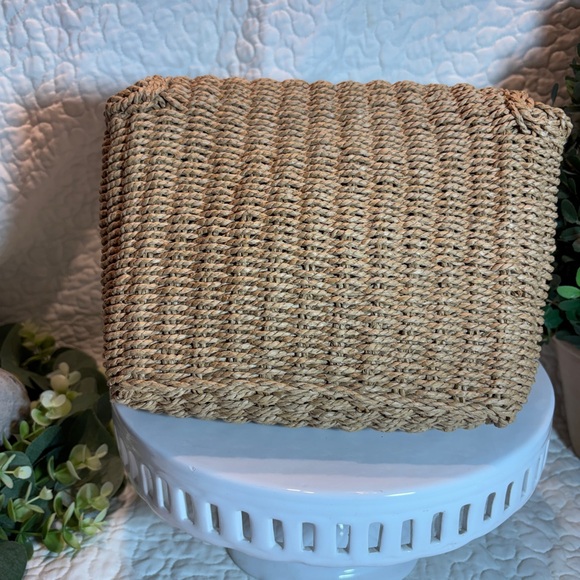 Woven Straw Clutch with Tassel in Natural - Picture 3 of 4